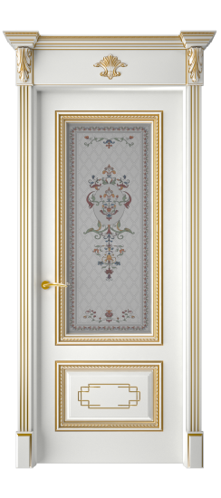 Багет А11.2 ДО | Белая эмаль патина золото