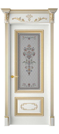 Багет А11.2 ДО | Белая эмаль патина золото