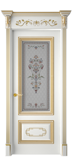 Багет А11.2 ДО | Белая эмаль патина золото