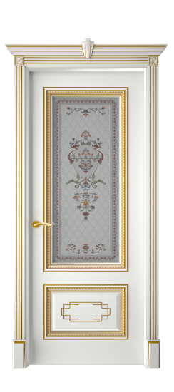 Багет А11.2 ДО | Белая эмаль патина золото