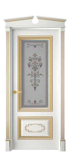 Багет А11.2 ДО | Белая эмаль патина золото