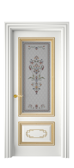 Багет А11.2 ДО | Белая эмаль патина золото