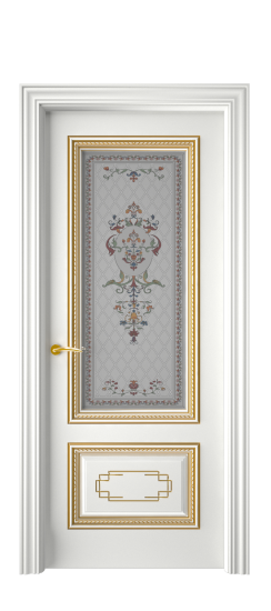 Багет А11.2 ДО | Белая эмаль патина золото