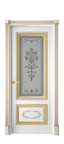 Багет А11.2 ДО | Белая эмаль патина золото