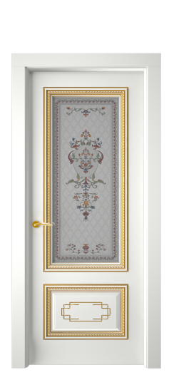 Багет А11.2 ДО | Белая эмаль патина золото