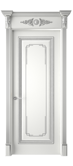 Багет А11.3 ДГ | Белая эмаль патина серебро