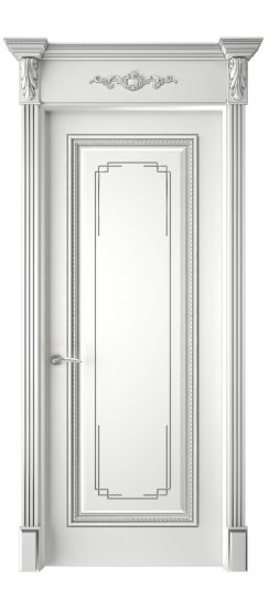 Багет А11.3 ДГ | Белая эмаль патина серебро