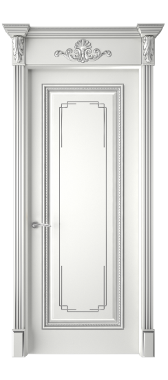 Багет А11.3 ДГ | Белая эмаль патина серебро