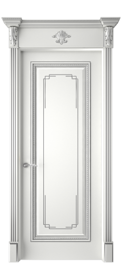 Багет А11.3 ДГ | Белая эмаль патина серебро