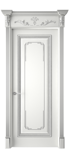 Багет А11.3 ДГ | Белая эмаль патина серебро