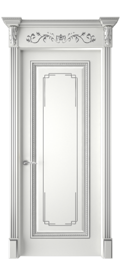 Багет А11.3 ДГ | Белая эмаль патина серебро