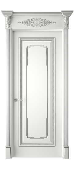 Багет А11.3 ДГ | Белая эмаль патина серебро