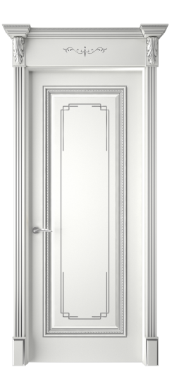 Багет А11.3 ДГ | Белая эмаль патина серебро