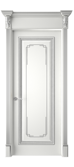 Багет А11.3 ДГ | Белая эмаль патина серебро