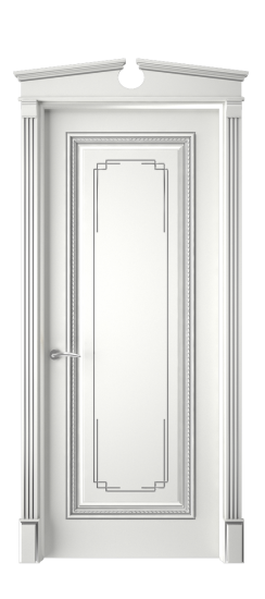 Багет А11.3 ДГ | Белая эмаль патина серебро