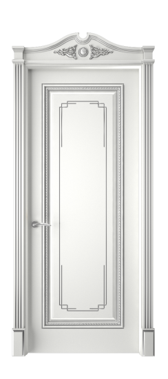 Багет А11.3 ДГ | Белая эмаль патина серебро