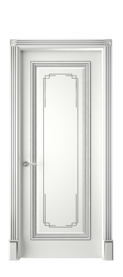 Багет А11.3 ДГ | Белая эмаль патина серебро