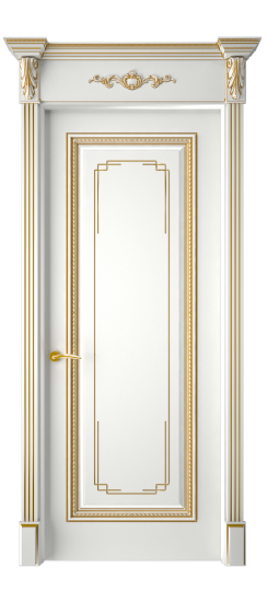 Багет А11.3 ДГ | Белая эмаль патина золото