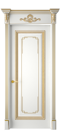 Багет А11.3 ДГ | Белая эмаль патина золото
