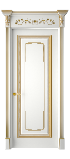 Багет А11.3 ДГ | Белая эмаль патина золото