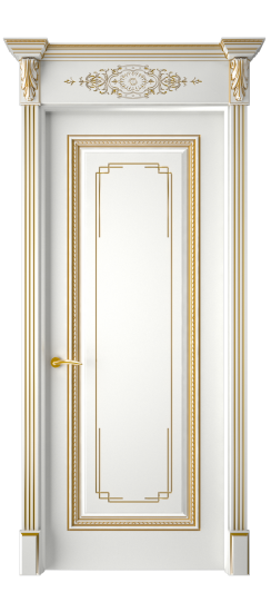Багет А11.3 ДГ | Белая эмаль патина золото
