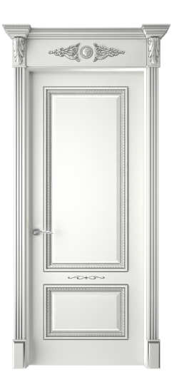 Багет А11 ДГ | Белая эмаль патина серебро