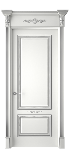 Багет А11 ДГ | Белая эмаль патина серебро