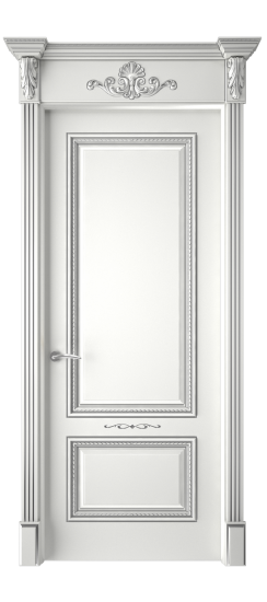 Багет А11 ДГ | Белая эмаль патина серебро