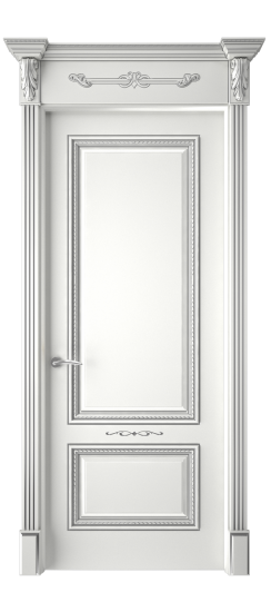 Багет А11 ДГ | Белая эмаль патина серебро