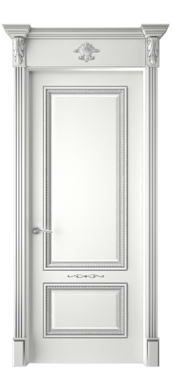 Багет А11 ДГ | Белая эмаль патина серебро