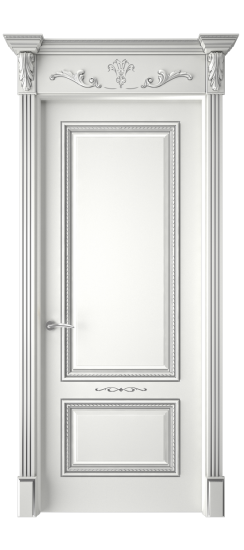 Багет А11 ДГ | Белая эмаль патина серебро