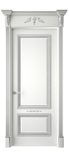 Багет А11 ДГ | Белая эмаль патина серебро