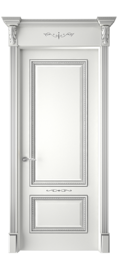 Багет А11 ДГ | Белая эмаль патина серебро