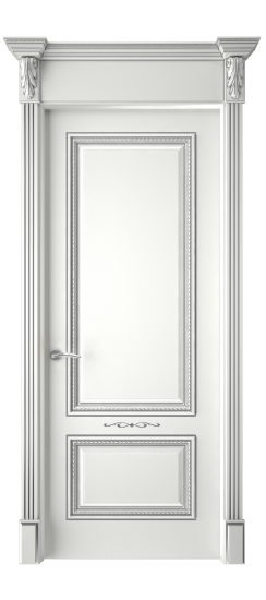 Багет А11 ДГ | Белая эмаль патина серебро