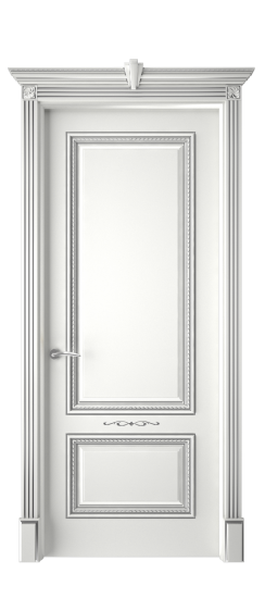 Багет А11 ДГ | Белая эмаль патина серебро