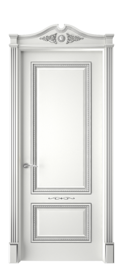 Багет А11 ДГ | Белая эмаль патина серебро