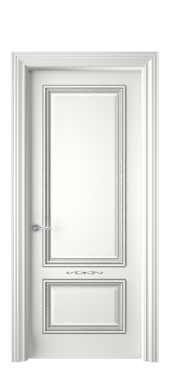 Багет А11 ДГ | Белая эмаль патина серебро