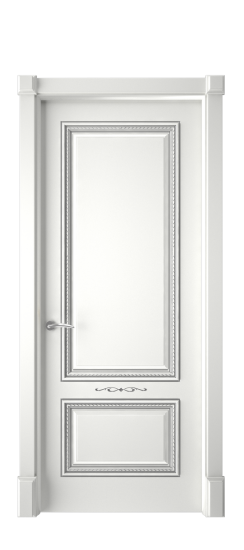 Багет А11 ДГ | Белая эмаль патина серебро