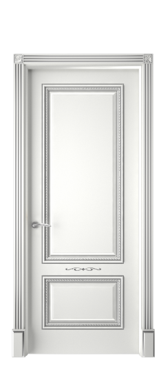 Багет А11 ДГ | Белая эмаль патина серебро