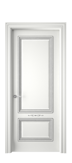 Багет А11 ДГ | Белая эмаль патина серебро