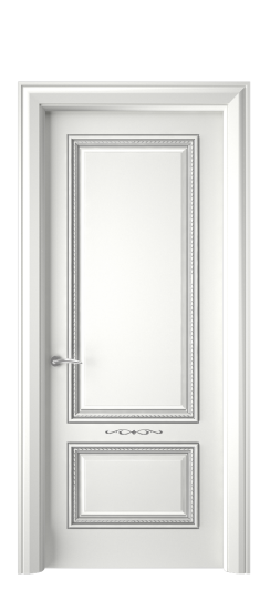 Багет А11 ДГ | Белая эмаль патина серебро