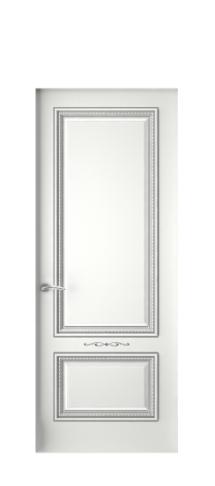 Багет А11 ДГ | Белая эмаль патина серебро