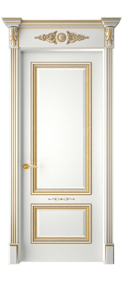 Багет А11 ДГ | Белая эмаль патина золото