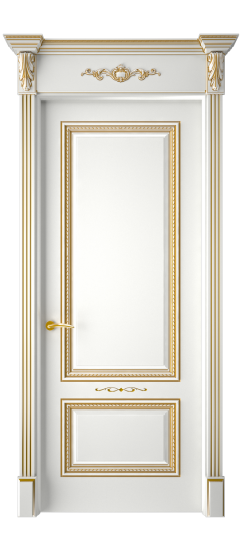 Багет А11 ДГ | Белая эмаль патина золото