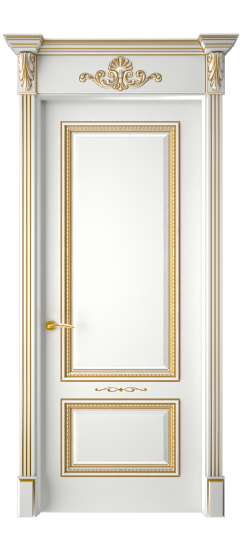 Багет А11 ДГ | Белая эмаль патина золото