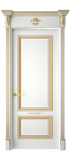 Багет А11 ДГ | Белая эмаль патина золото