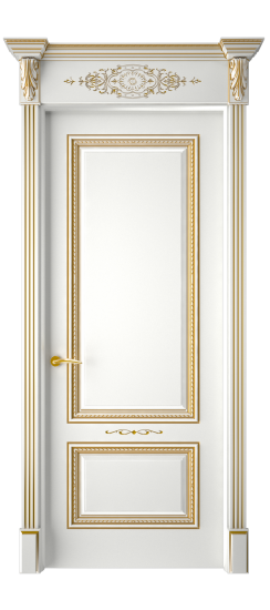 Багет А11 ДГ | Белая эмаль патина золото