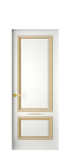 Багет А11 ДГ | Белая эмаль патина золото