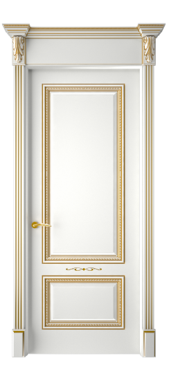 Багет А11 ДГ | Белая эмаль патина золото