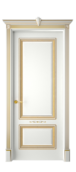 Багет А11 ДГ | Белая эмаль патина золото